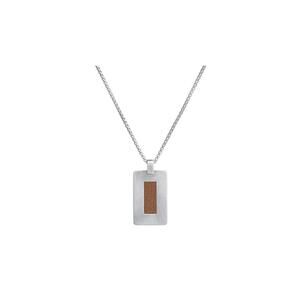 NEW MISSION ATELIER men's earth sterling silver and leather necklace in tobacco